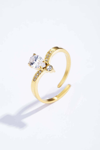 Edelstahlring 424RX244: Gold / Rostfreier Stahl