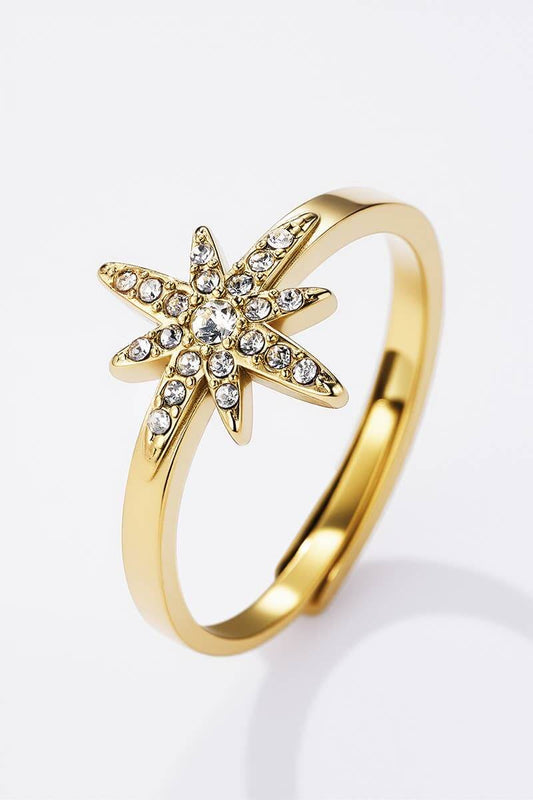 Edelstahlring 424RX245: Gold / Rostfreier Stahl