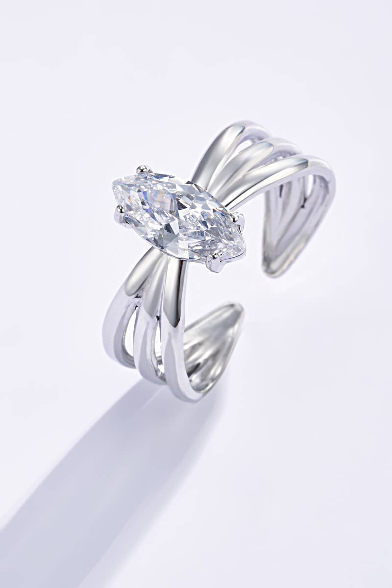 Ring aus Edelstahl mit Strassstein 424RX18: Gelbgold