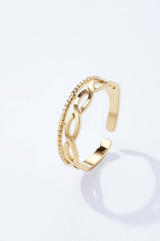 Edelstahlring 424RX139: Gold / Rostfreier Stahl