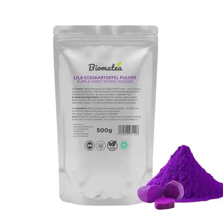 Lila Süßkartoffel Pulver 500 g – Premium Ube Powder, Purple Sweet Potato Powder, naturbelassen & rein